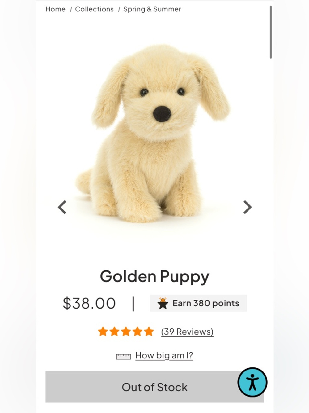 BNWT Authentic Jellycat Golden Puppy - Picture 6 of 9
